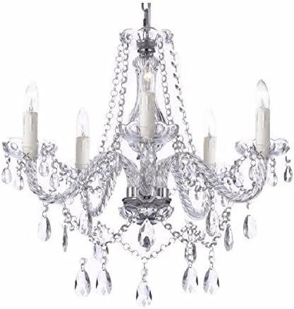 Lustre chambre en cristal moderne K9, 5 lumières, style pendentif