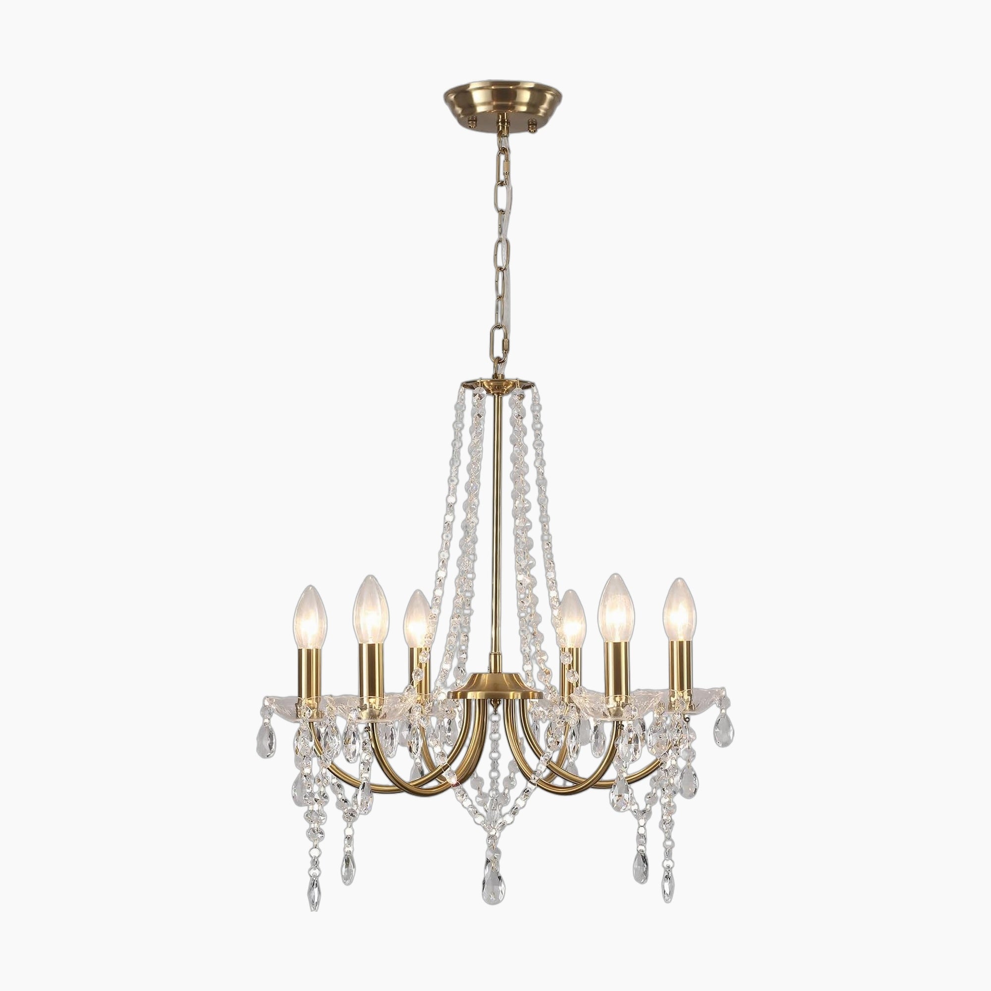 Lustre chambre en cristal doré moderne en métal pour intérieur