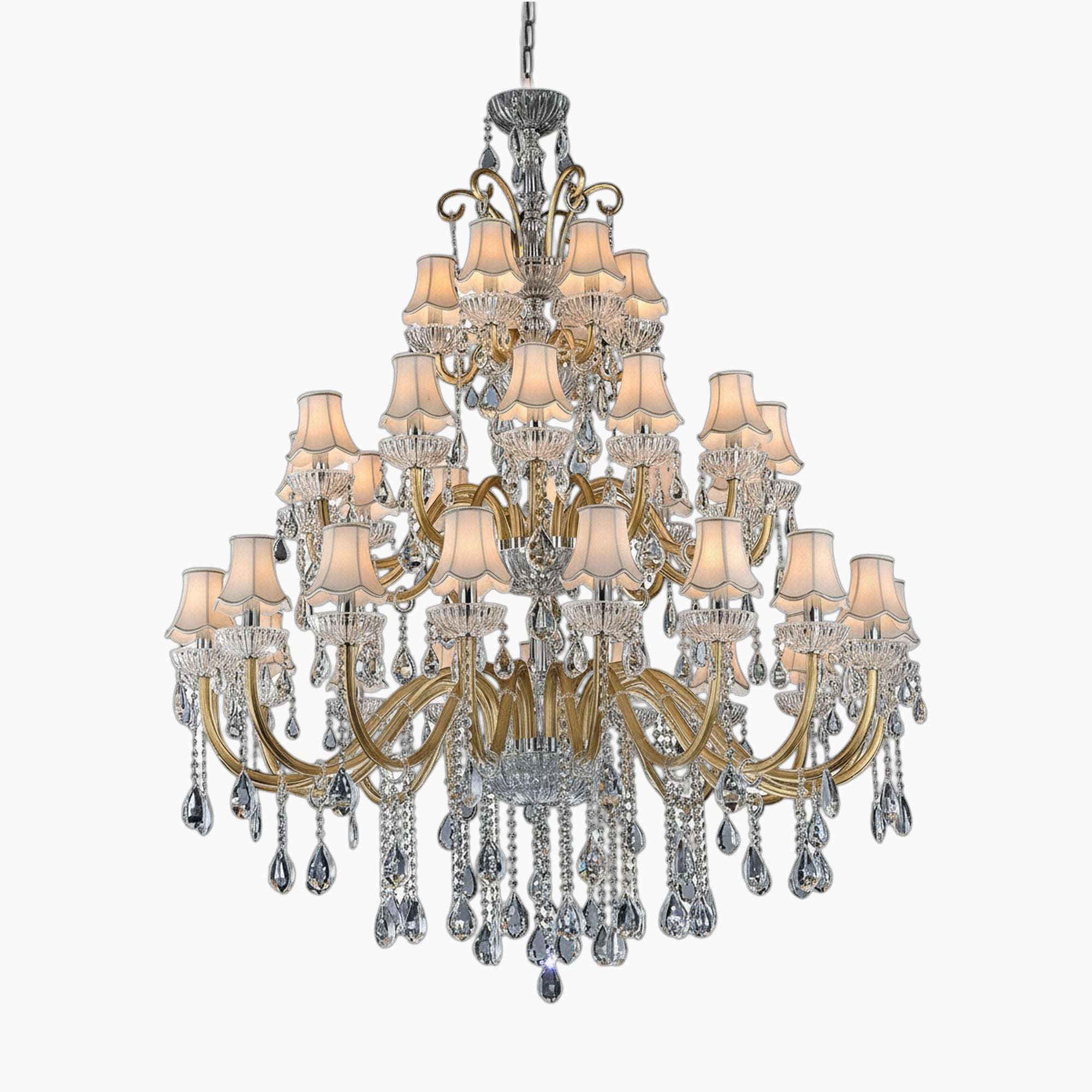 Lustre baroque en cristal avec éléments modernes pour éclairage raffiné