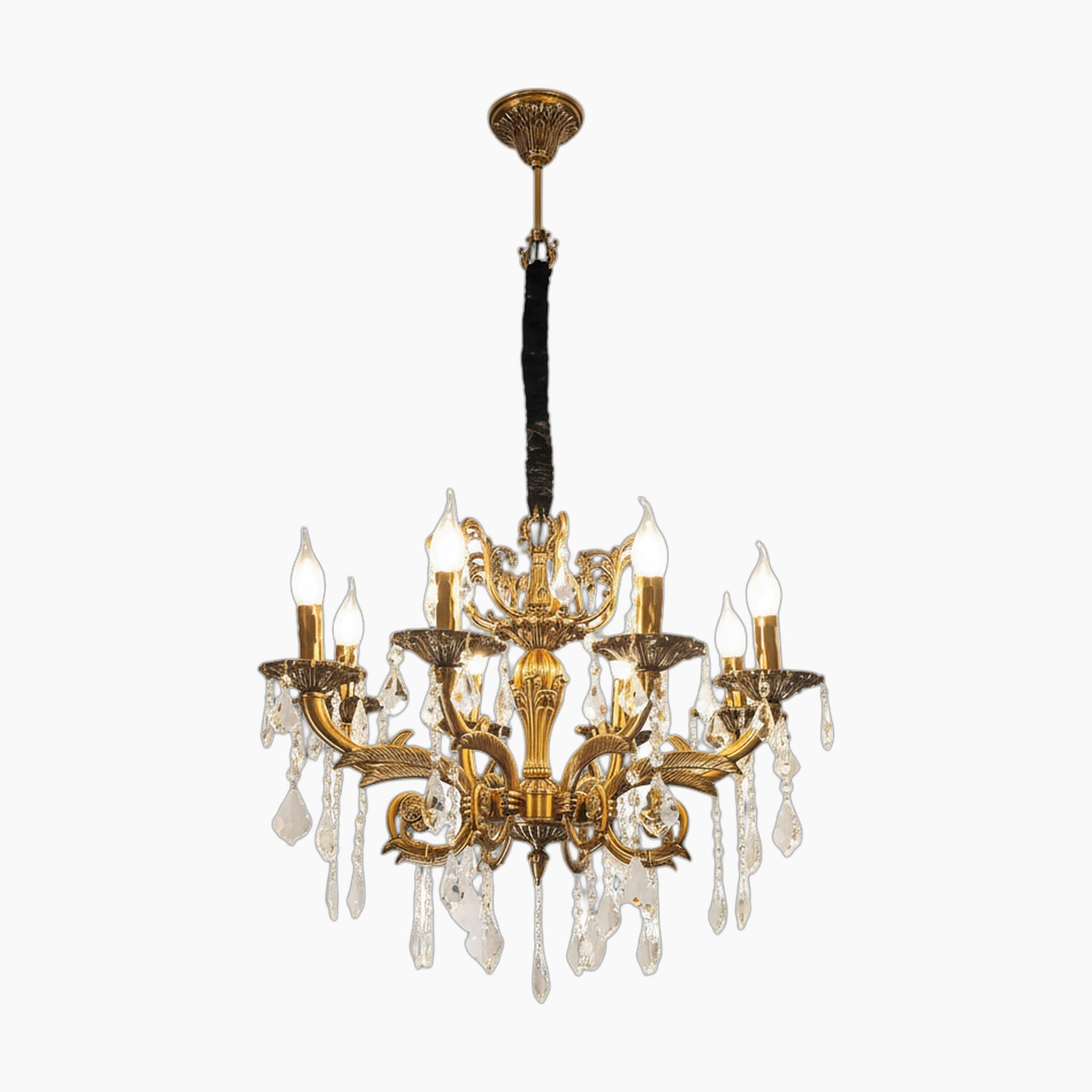 Lustre chambre en cristal, design baroque en alliage de zinc