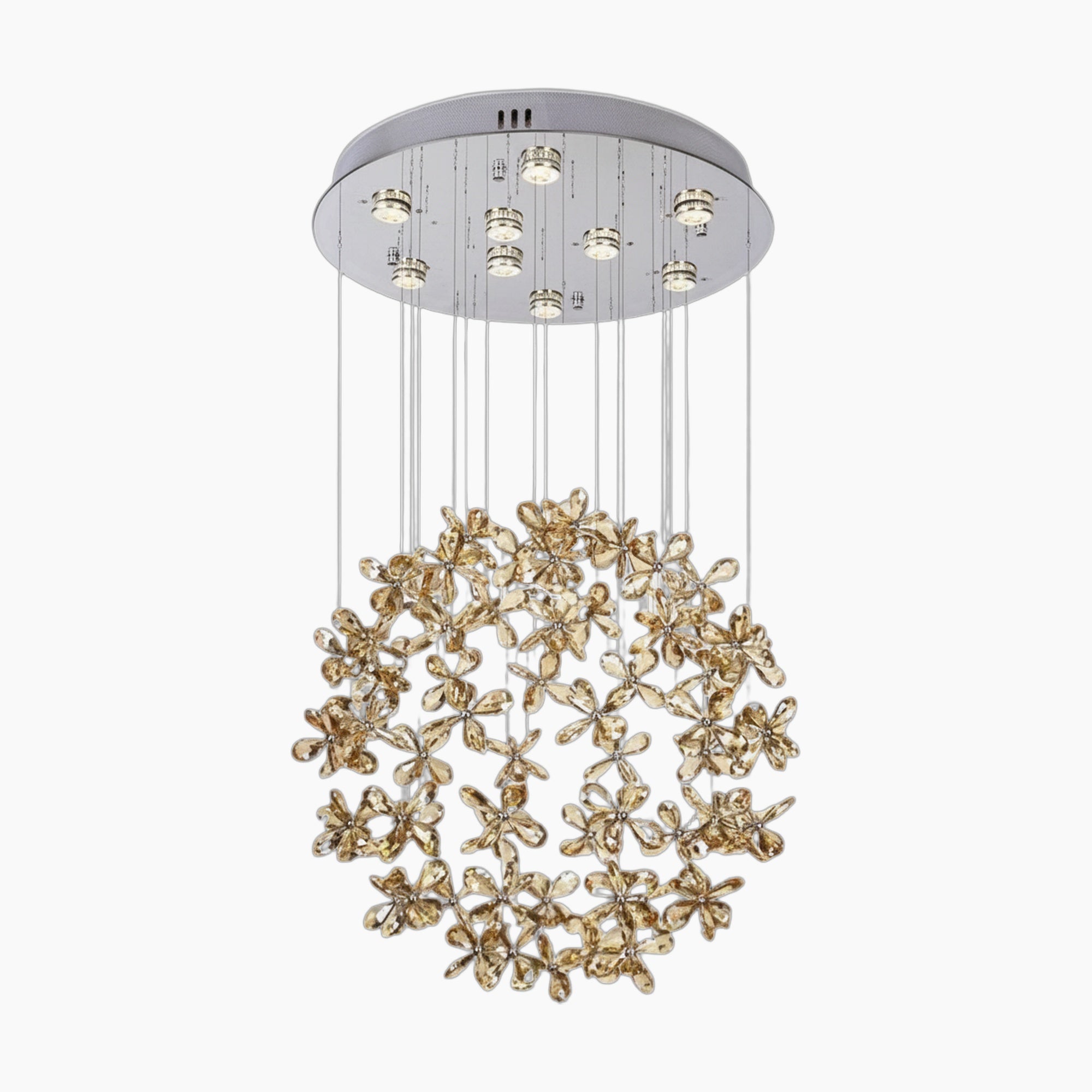 Lustre boule en cristal, luminaire de salon moderne et circulaire