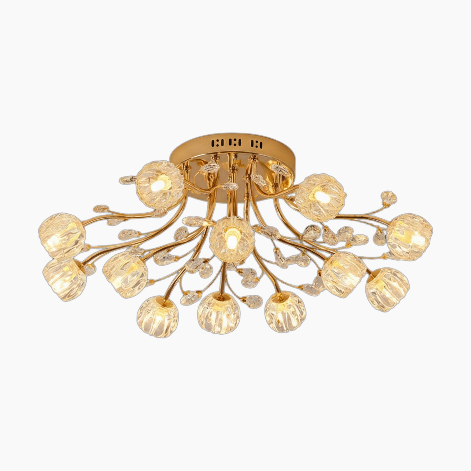 Lustre chambre en cristal nordique, fleur de verre décorative LED