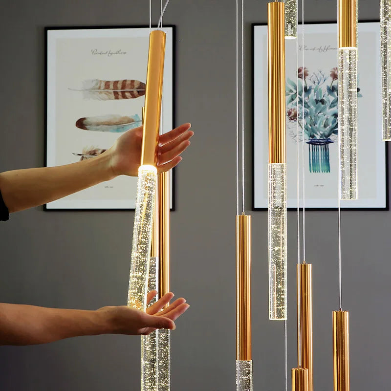 Lustre en cristal nordique de luxe pour chambre villa duplex