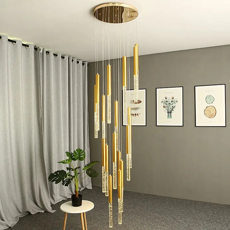 Lustre en cristal nordique de luxe pour chambre villa duplex