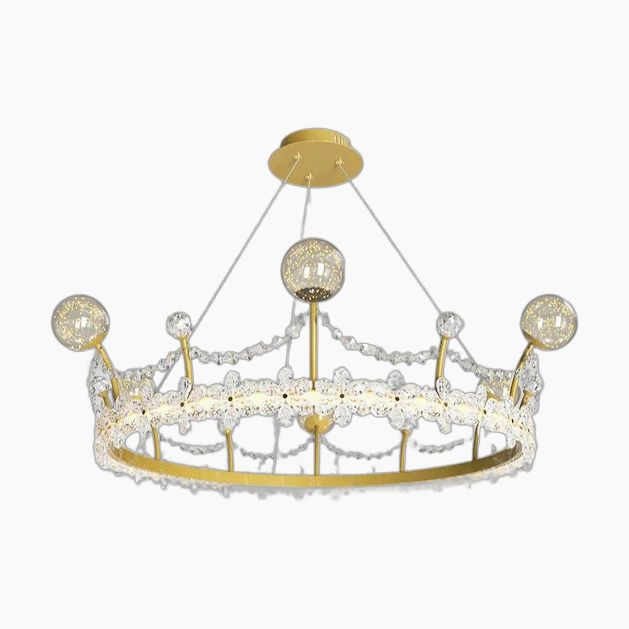 Lustre boule en cristal en forme de couronne pour chambres d'enfants