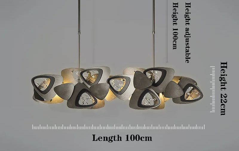 Lustre chambre en cristal design géométrique en acier inoxydable