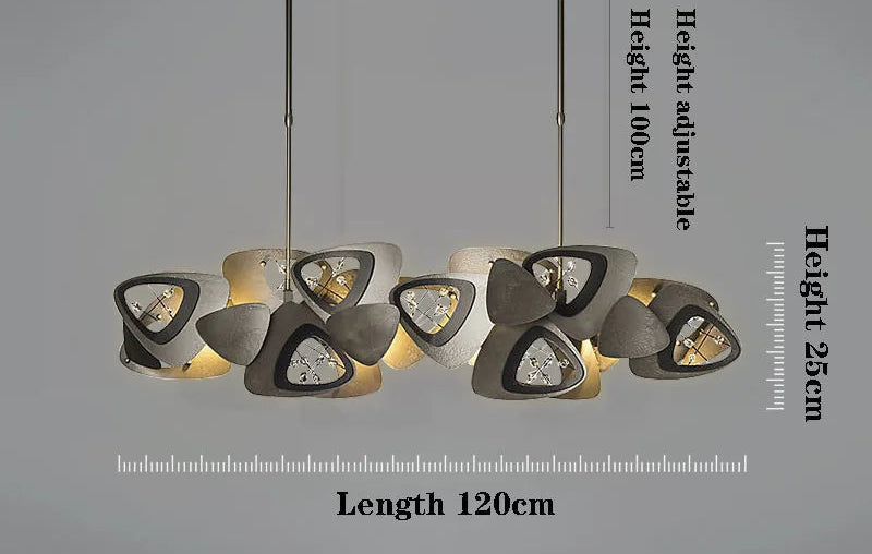 Lustre chambre en cristal design géométrique en acier inoxydable