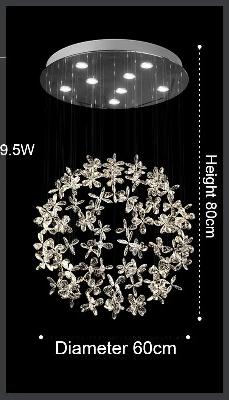 Lustre boule en cristal, luminaire de salon moderne et circulaire