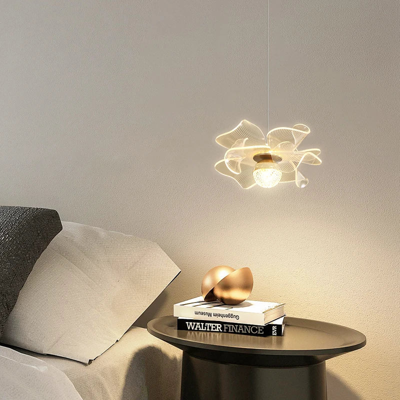 Lustre boule en cristal suspendu, design nordique minimaliste