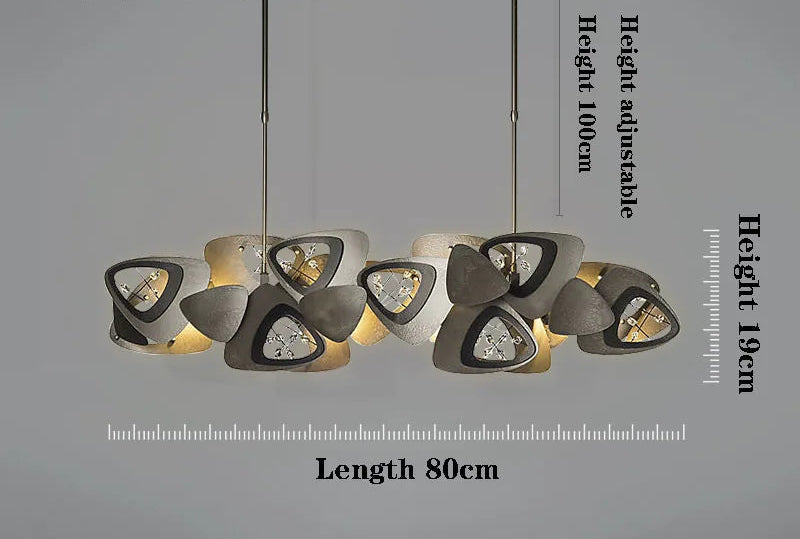 Lustre chambre en cristal design géométrique en acier inoxydable