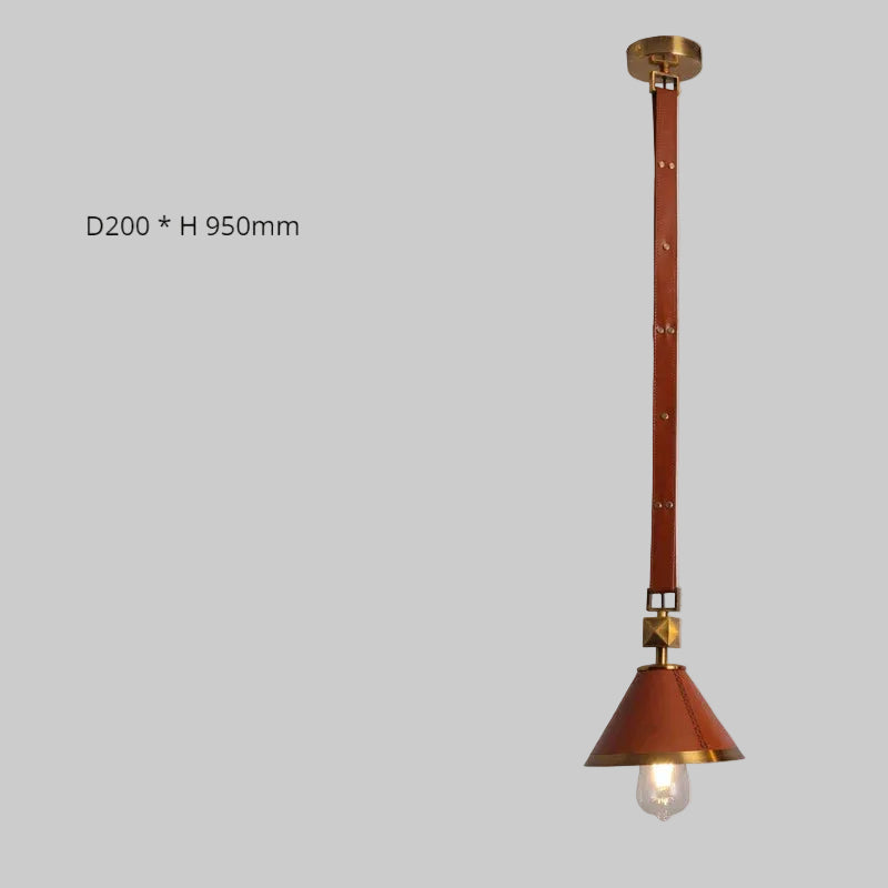 Lustre boule en cristal avec suspension en cuir et verre moderne.