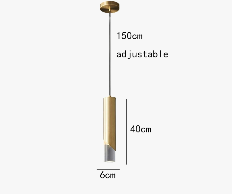 Lustre Chambre en Cristal, Design Cylindrique et Minimaliste en Fer