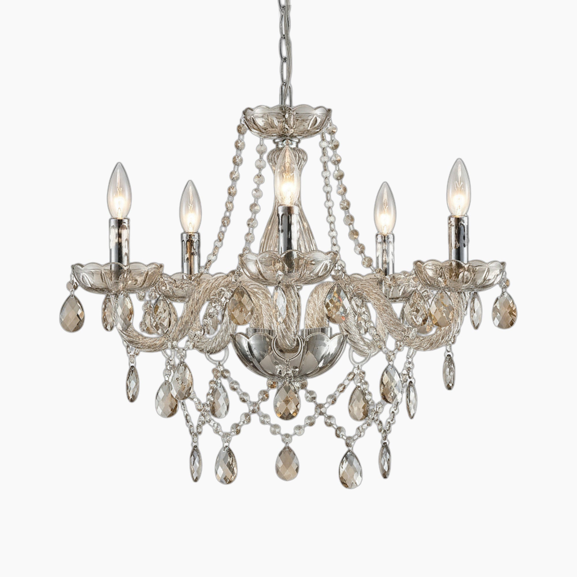 Lustre chambre en cristal moderne K9, 5 lumières, style pendentif