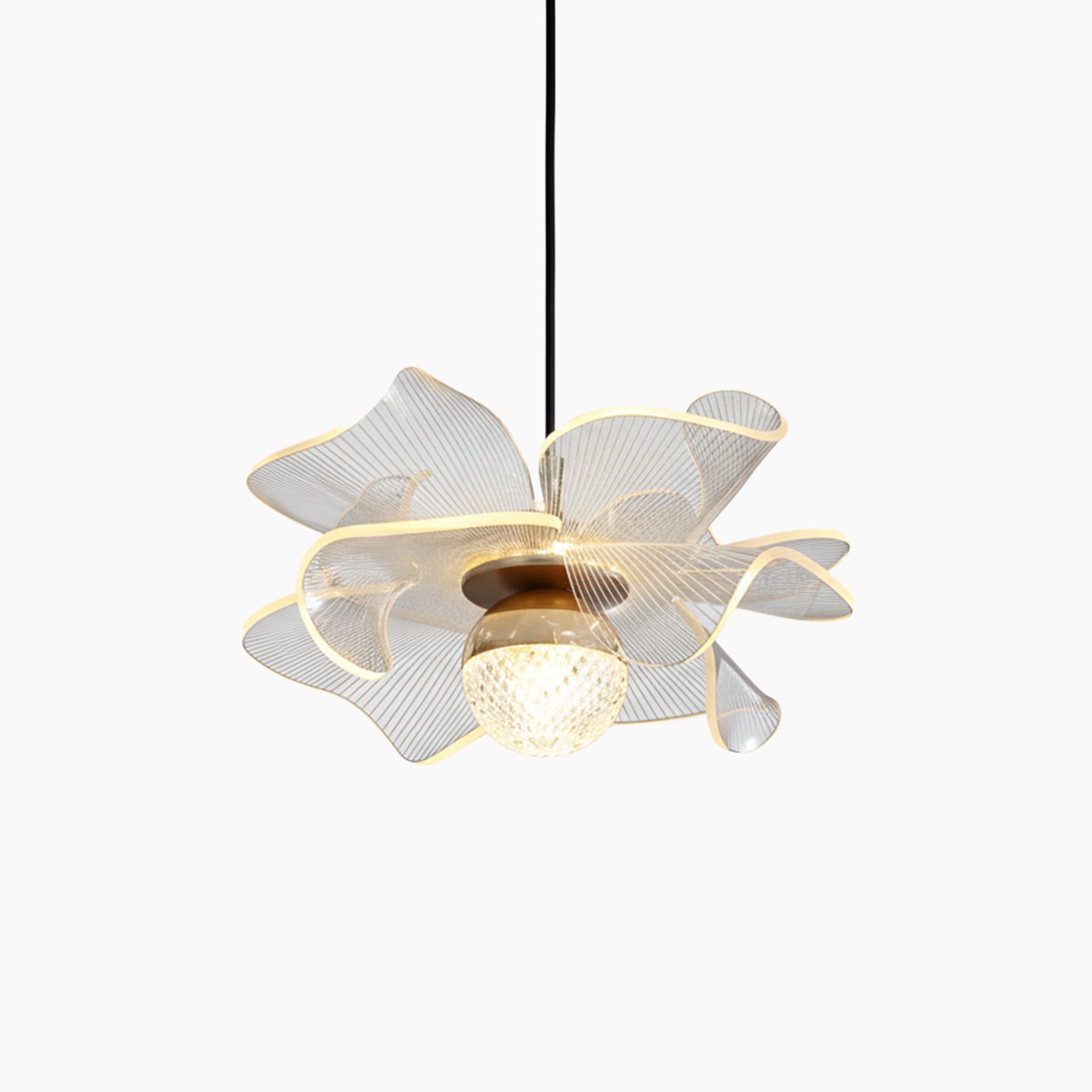 Lustre boule en cristal suspendu, design nordique minimaliste