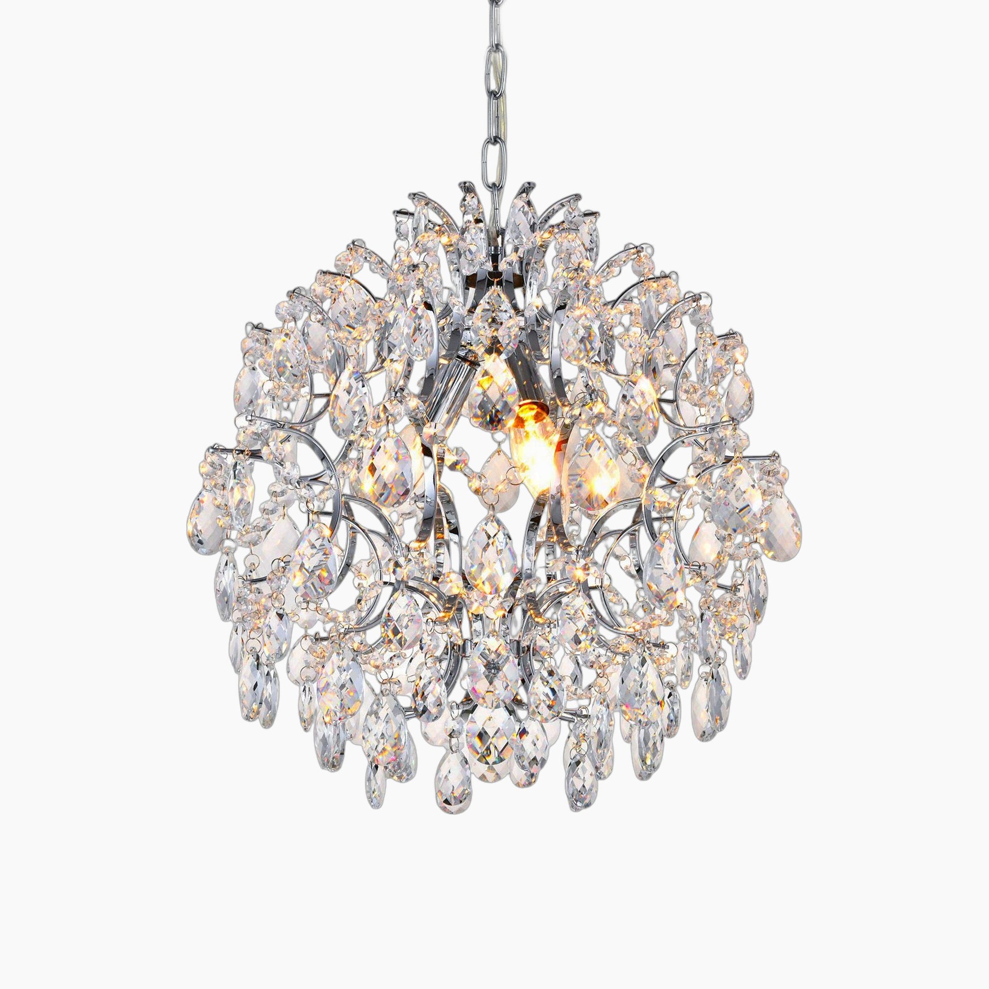 Lustre boule en cristal moderne avec perles et diamants