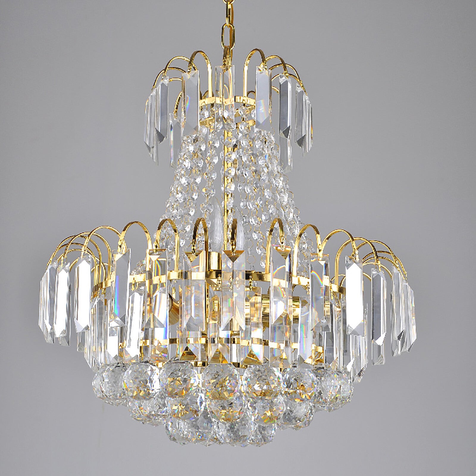 60cm Kristall Deckenleuchte Deckenlampe Kronleuchter Lüster Zimmerlampe Gold